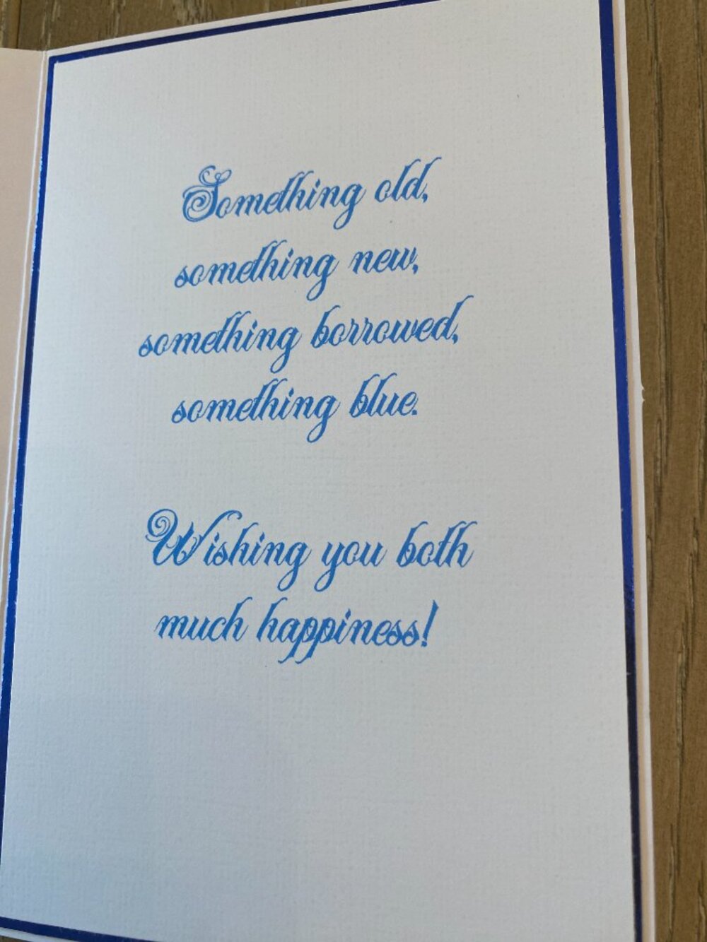 HANDMADE BY ROSEMARIE WEDDING CARD - Picture 3 of 3